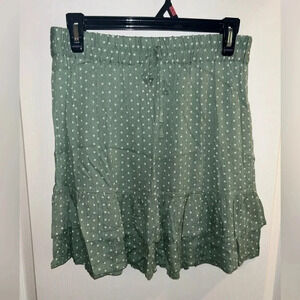 Primark Green and White Polka Dot Mini Skirt. Size 4